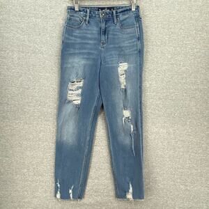 Hollister Jeans Women JR 5R W27 Distressed Ultra High Rise Mom Vintage Stretch